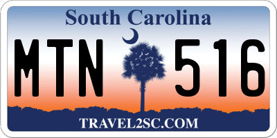 SC license plate MTN516