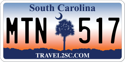 SC license plate MTN517