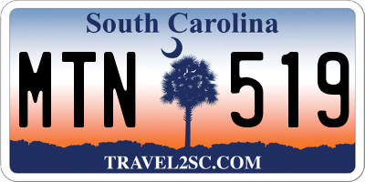SC license plate MTN519