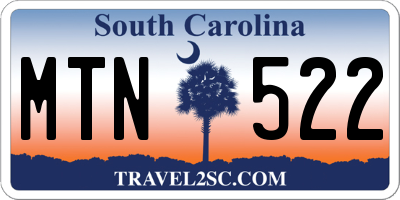 SC license plate MTN522