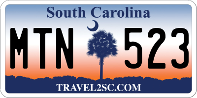 SC license plate MTN523