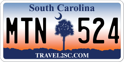 SC license plate MTN524