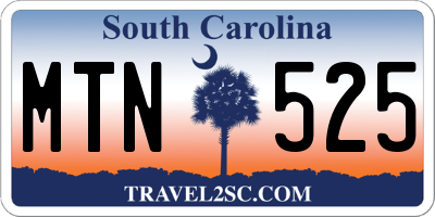 SC license plate MTN525