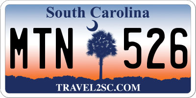 SC license plate MTN526