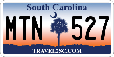 SC license plate MTN527