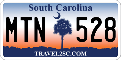 SC license plate MTN528