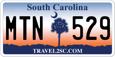 SC license plate MTN529