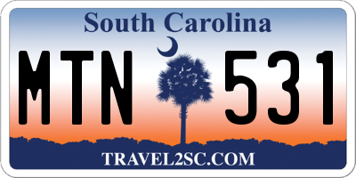 SC license plate MTN531