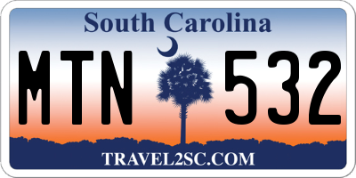 SC license plate MTN532