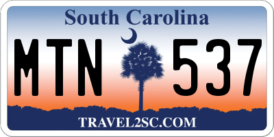 SC license plate MTN537