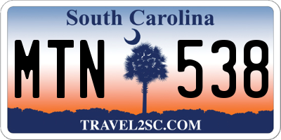 SC license plate MTN538