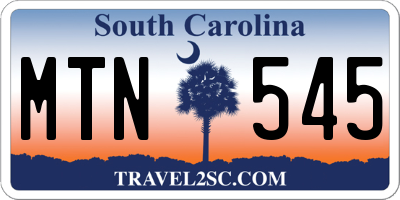 SC license plate MTN545