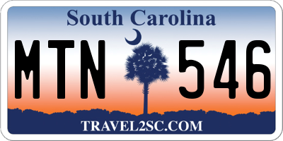 SC license plate MTN546