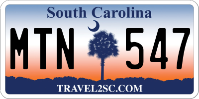 SC license plate MTN547