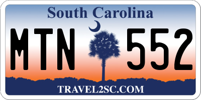 SC license plate MTN552