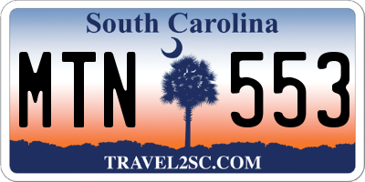 SC license plate MTN553