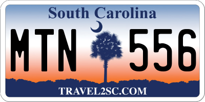 SC license plate MTN556