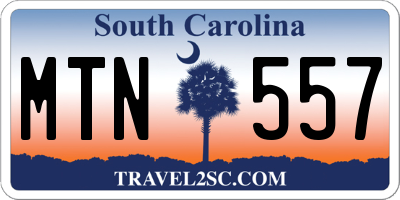 SC license plate MTN557
