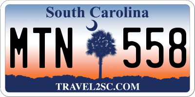 SC license plate MTN558