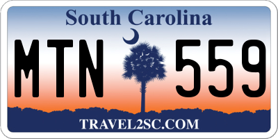 SC license plate MTN559