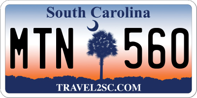 SC license plate MTN560