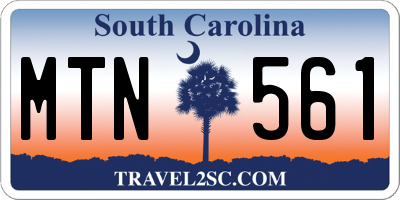 SC license plate MTN561