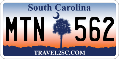 SC license plate MTN562