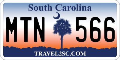 SC license plate MTN566