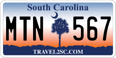 SC license plate MTN567