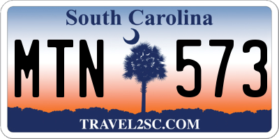 SC license plate MTN573
