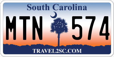 SC license plate MTN574