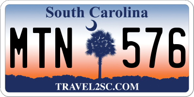 SC license plate MTN576