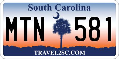 SC license plate MTN581