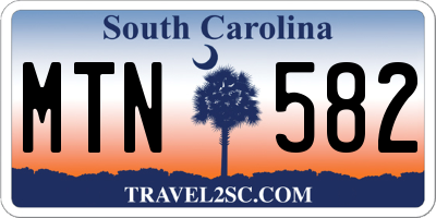 SC license plate MTN582
