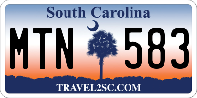 SC license plate MTN583