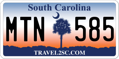 SC license plate MTN585