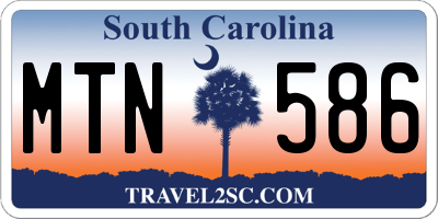 SC license plate MTN586