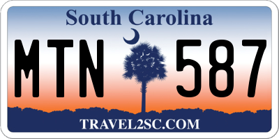 SC license plate MTN587