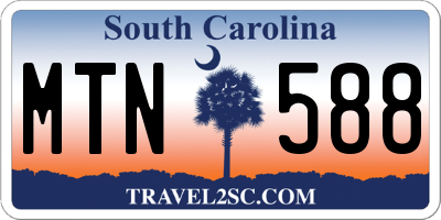 SC license plate MTN588