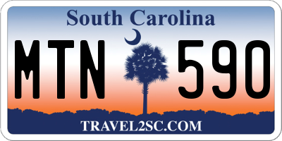 SC license plate MTN590