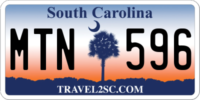 SC license plate MTN596