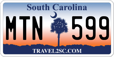 SC license plate MTN599