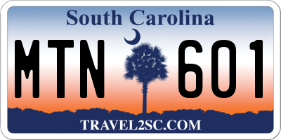 SC license plate MTN601