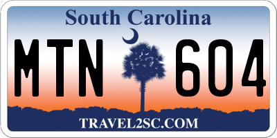 SC license plate MTN604