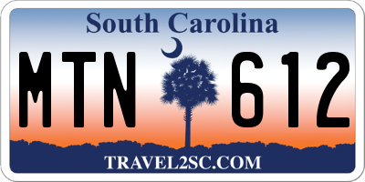 SC license plate MTN612
