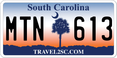 SC license plate MTN613