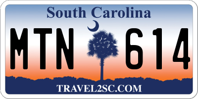 SC license plate MTN614