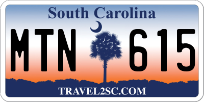 SC license plate MTN615