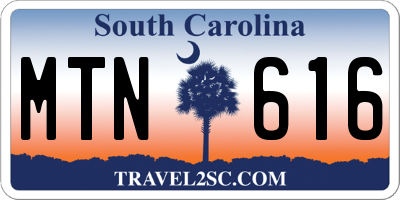 SC license plate MTN616