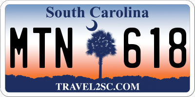 SC license plate MTN618